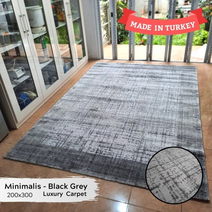 Karpet Turki Import Permadani Asli Turki Uk 200X300 Luxury Black Grey