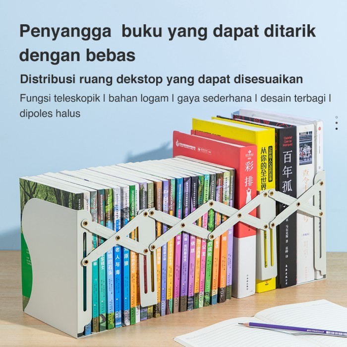 

Deli Book End Stretch Penyangga Sandaran Pembatas Buku Deli BESI 78630