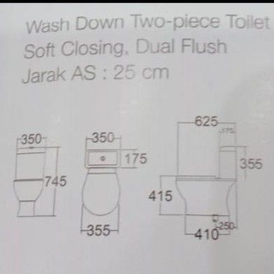 Oulu C433 Closet Duduk / Toilet Duduk / Closet Two Piece Putih