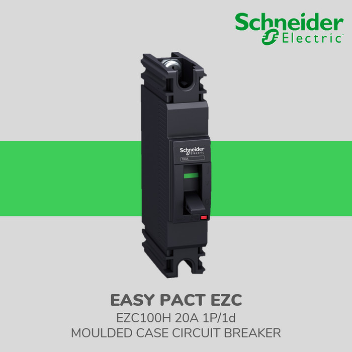 Schneider Easypact Ezc100H Mccb 20A 1P 25Ka - Ezc100H1020