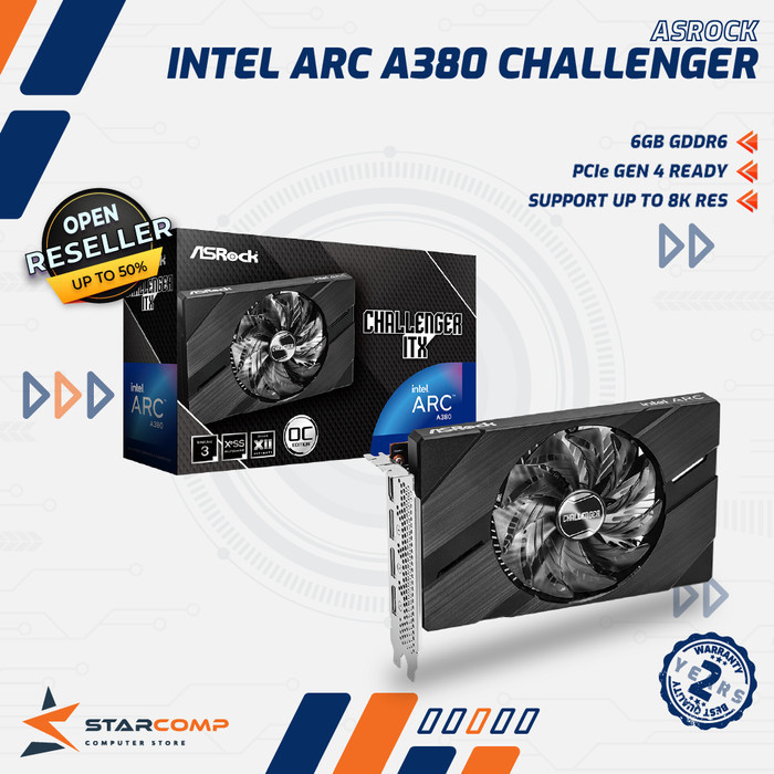 Intel Arc A380 Challenger Itx 6Gb Vga Oc Asrock Intel Arc A 380