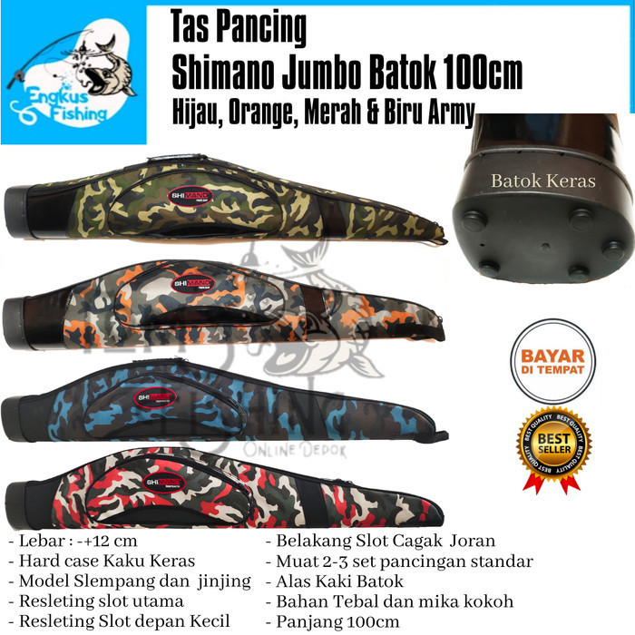 Tas Pancing Tebal Shimano Loreng Batok Kokoh Kaku 75Cm / 100Cm
