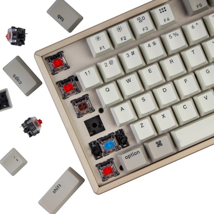 Keychron K8 Keyboard Mekanik Tanpa Numpad, Frame Aluminium, Switch Gateron Hot-Swappable