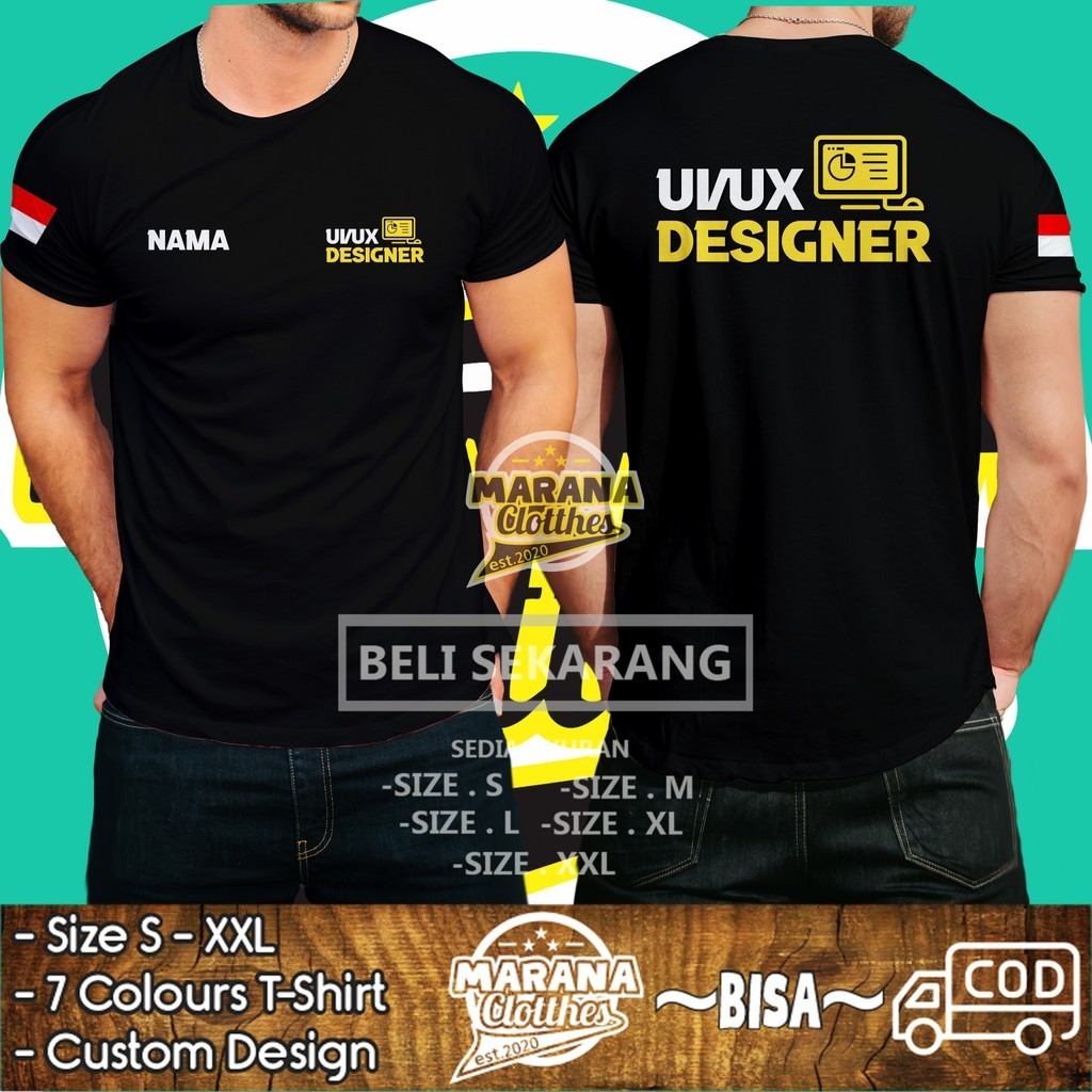 Kaos UI UX Designer Gratis Nama Kamu DB Kaos Distro