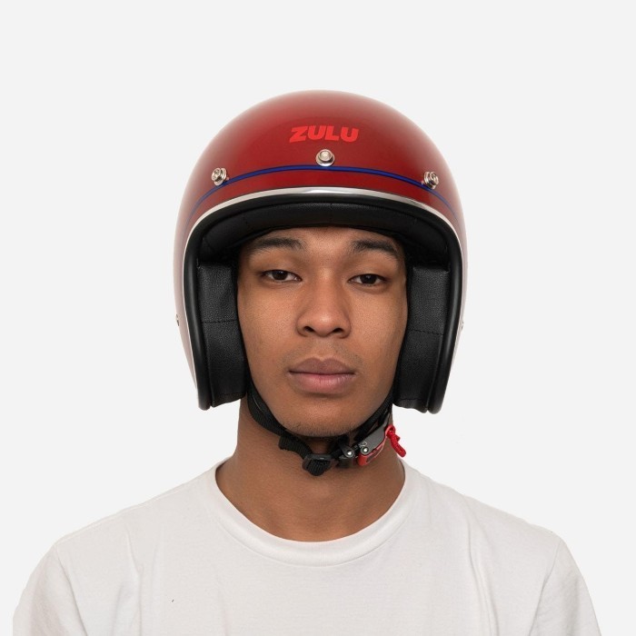 Zulu Helm Azura Maroon Chrome