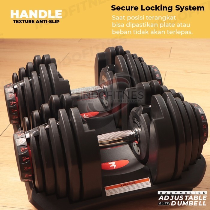 Bodymaster Elite 40Kg / 90Lbs Original Adjustable Dumbell Dumbel Set