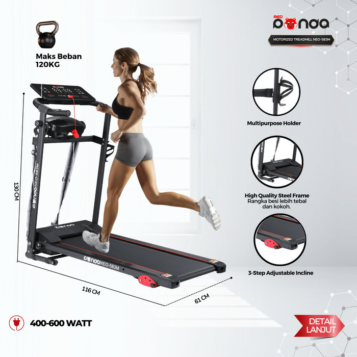 Motorized Treadmill Listrik Redpanda Neo-583 Massage Murah Multifungsi