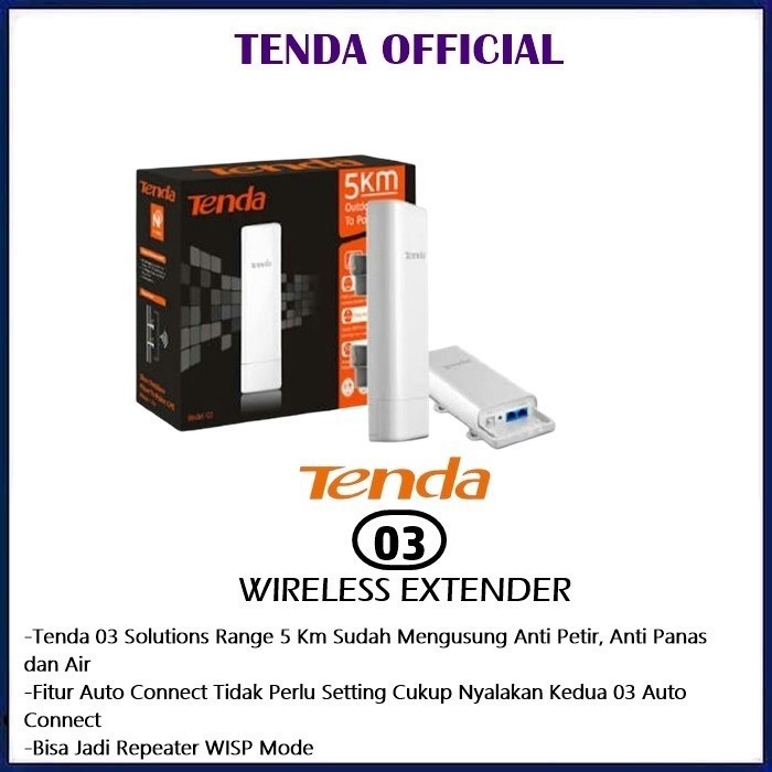 Tenda O3 Wifi Extender Outdoor Point To Point Cpe 5Km O 3 03 0 3