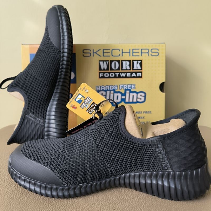 Skechers FULL BLACK WANITA Slip-Ins Cessnock Women's Shoes - Black Hitam