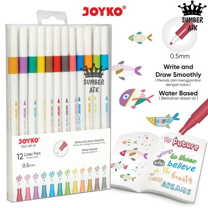 

Pena Liner Pen Pulpen Warna Joyko CLP-59-12 Warna IS81