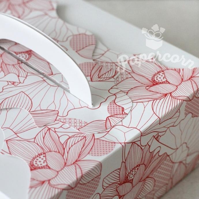 Box - Cake Box/ Multipurpose Box / Kotak / Gable Box - Flower Timbul