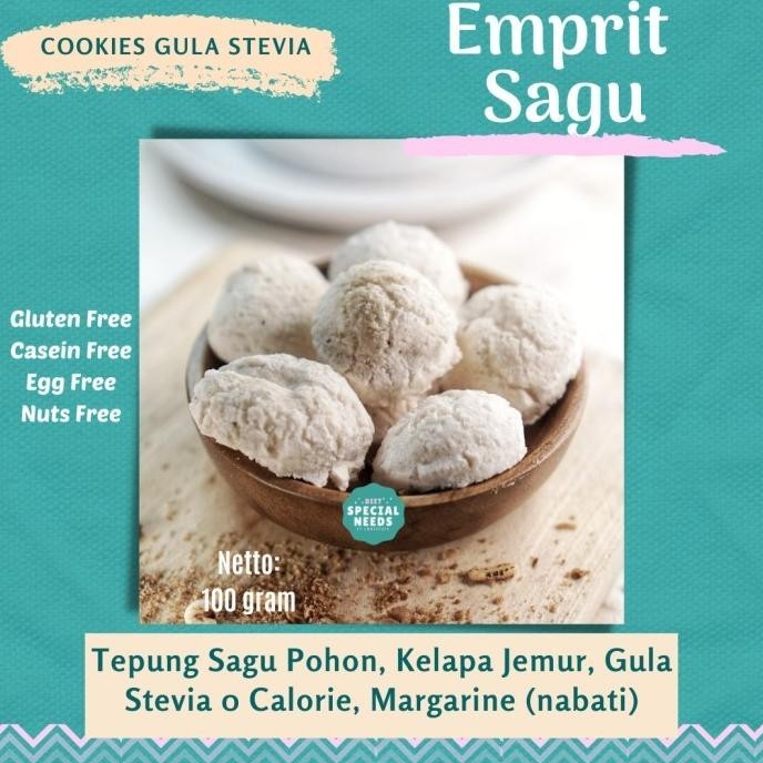 

Best Seller Kue Emprit Sagu Stevia - Gluten Free, Egg Free - Diet Special Needs Pengiriman Cepat