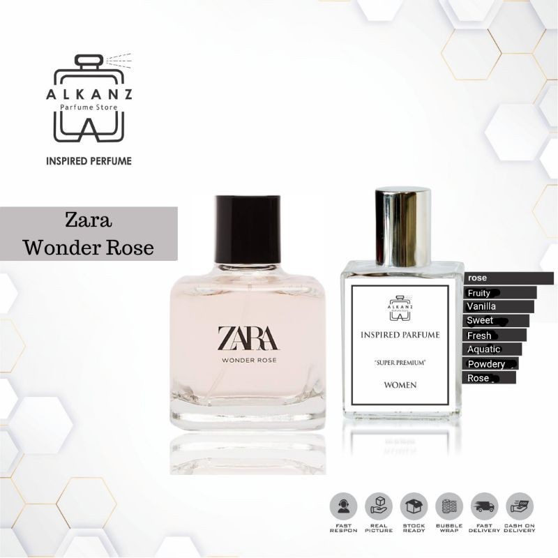 Inspired Parfum Zara Wonder Rose Women Parfume Farfum Minyak Wangi Tahan Lama Wanita Cewek EDP