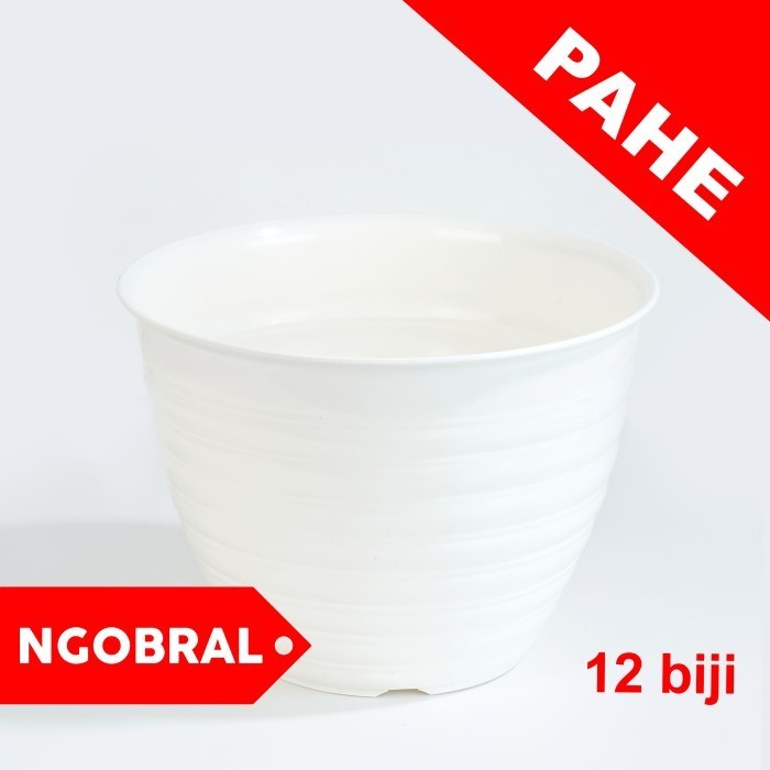 Pot Tanaman Plastik Putih 15 cm / Pot Tawon / Pot Bunga  - GROSIR
