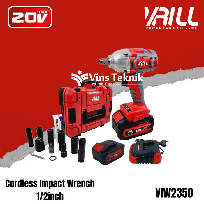 Cordless Impact Wrench Vrill Viw2350 Mesin Pembuka Baut Viw 2350