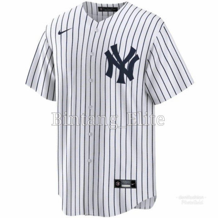 Jersey Mlb Baseball Ny New York Yankees Putih Baju Bisbol