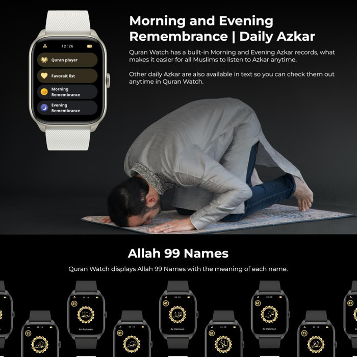 Iqibla Quran Watch Q01 1.83 Inch Smartwatch Bluetooth Call