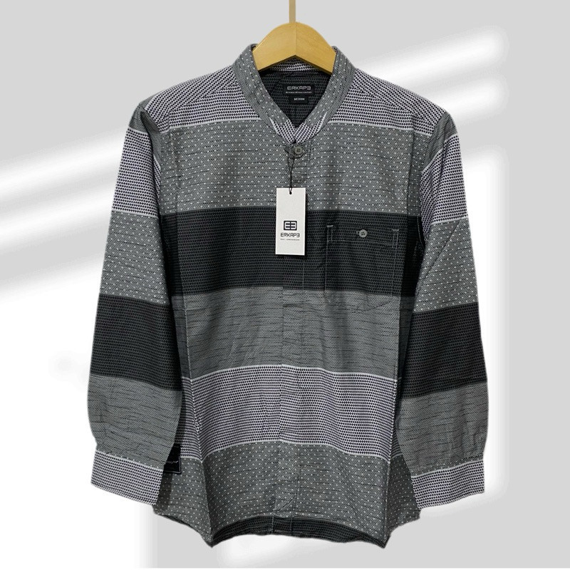 Kemko Kemeja Koko Pria Lengan Panjang Katun Kemko Dewasa Regular Fit