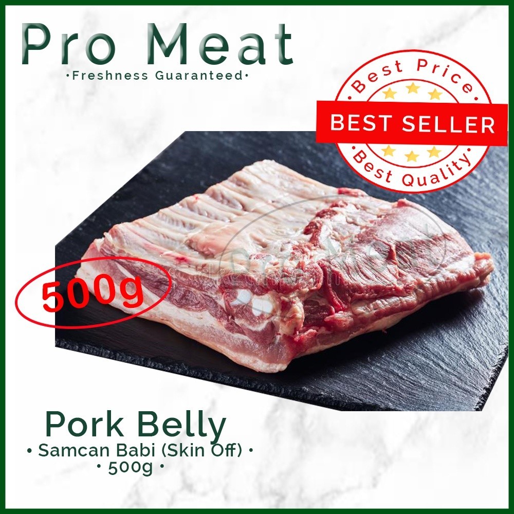 

Daging Babi Pork Belly / Samcan 500G (Skin Off) Premium Quality -Gratisongkir