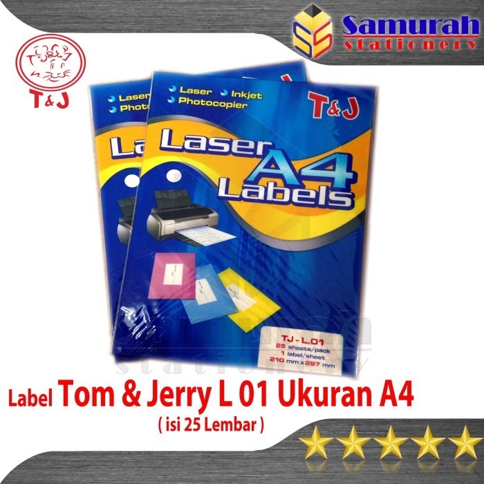 

Kertas Laser Label Stiker Tom & Jerry L 01 / Sticker Tj L.01 Ukuran A4