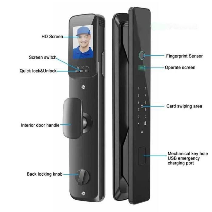 SMART DOOR LOCK KUNCI PINTU RUMAH FINGERPRINT PASSWORD KEY CARD