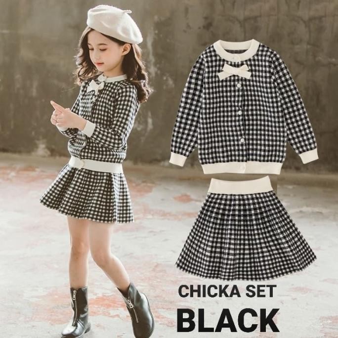 BAJUKIDDIE CHIKA SET baju setelan anak perempuan korea import rok
