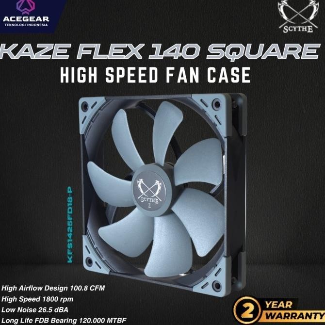 SCYTHE KAZE FLEX 140 PWM 1800 RPM SQUARE - CLASSIC HIGH SPEED FAN