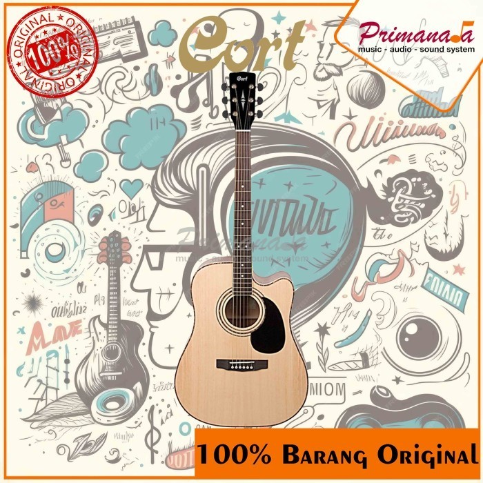 Cort Ad880 Ce Nat / Cort Ad-880 Ce-Nat / Gitar Akustik Elektrik Murah