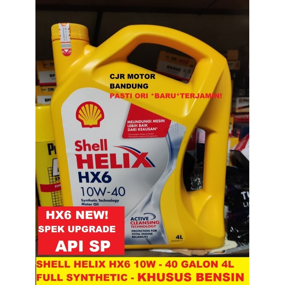 OLI SHELL HELIX HX6 10W 40 4L OLI MOBIL BENSIN DIESEL JAMIN ORI ASLI