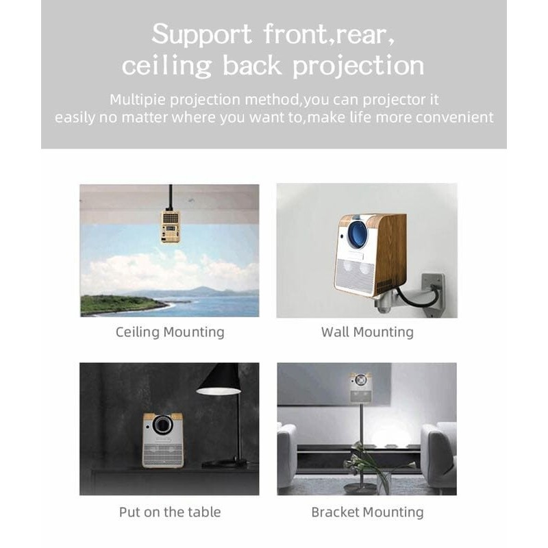 New Best Smart Mini Ezzrale Ezh5 Android Bluetooth Speaker Projector