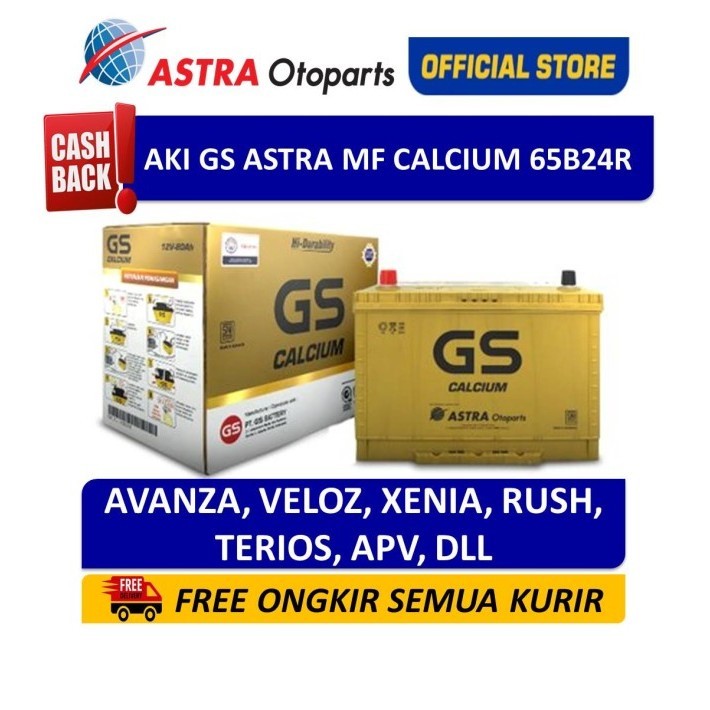 Aki Gs Astra Calcium 65B24R Mobil Avanza, Veloz, Xenia, Rush, Terios