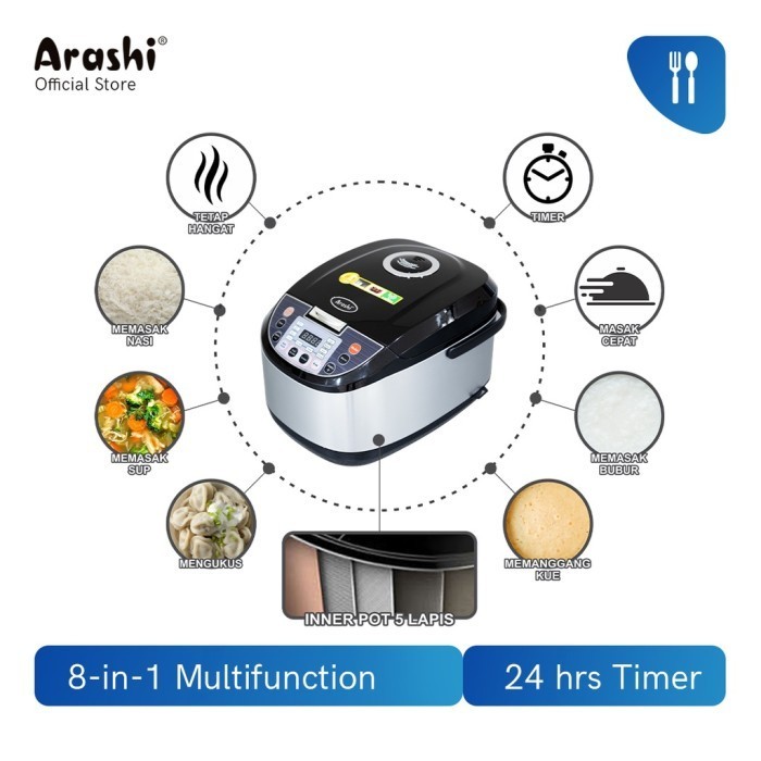 [Cod] Arashi Rice Cooker Digital / Magic Com Digital Adc 2003 2 Liter