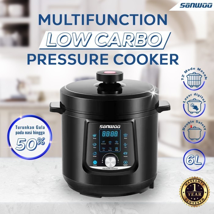 Sanwoo Multifunction Low Carbo Pressure Cooker 6L Pc-6058
