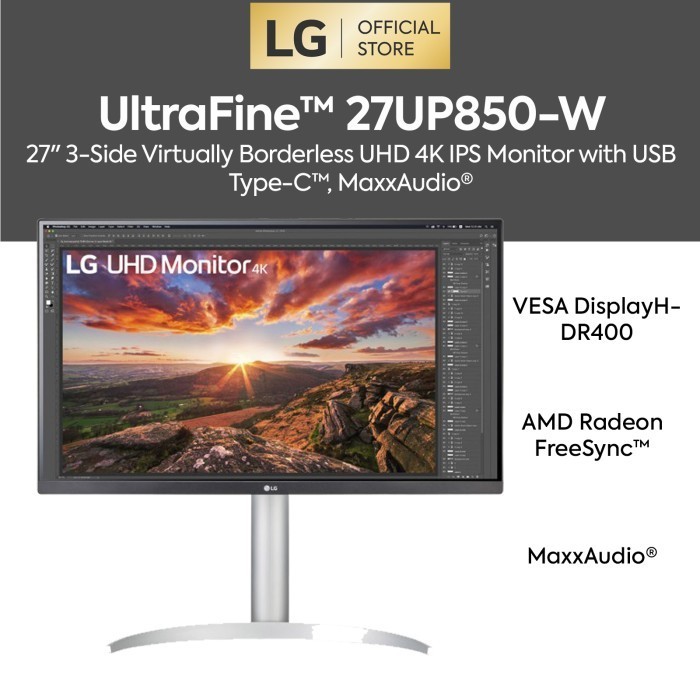 Lg Ultrafine 27Up850N-W 27" Uhd 4K Ips Monitor Usb C Speaker