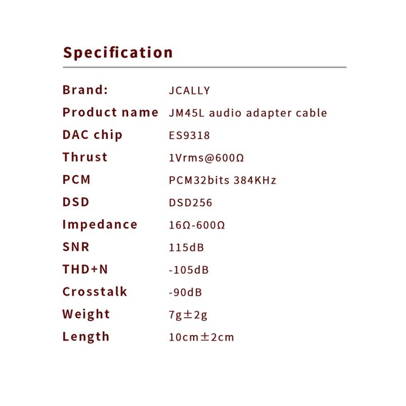 Jcally Jm45L Lightning To 3,5Mm Hires Lossless 32Bit/384Khz Dac Es9318 Termurah Terlaris Promo