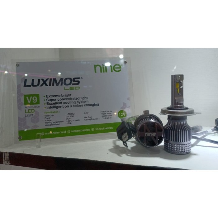 Lampu Mobil H4 Led V9 3 Warna Headlamp Hi Low Garansi 1 Tahun