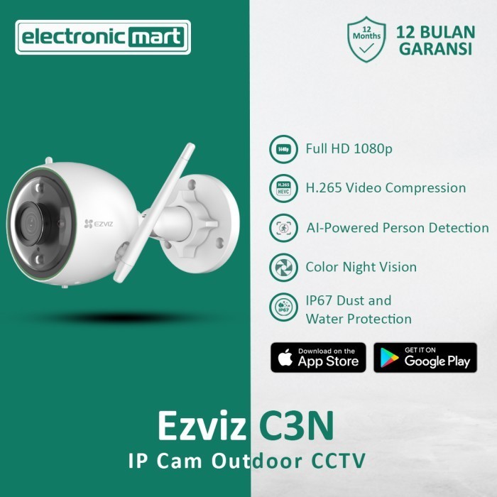 Ezviz C3N Smart Home Ip Camera Outdoor Cctv 1080P