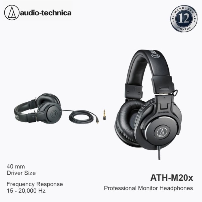 Headphone Audio Technica M20X Wired - Audio-Technica Ath-M20X