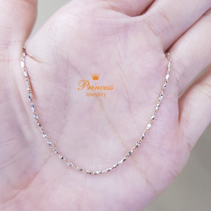 Kalung Emas White Rose Gold 750 Princess Jewellery