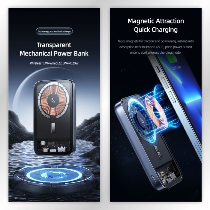 Usams Pb67 Powerbank Magnetic Magsafe Wireless 15W+20W 10000Mah