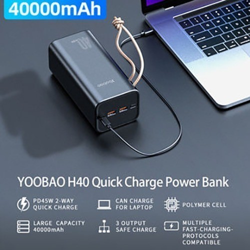 Yoobao H40 40000Mah Pd45W Quick Charge Ultra High Capacity Powerbank