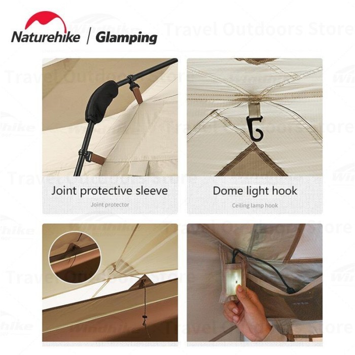 Tenda Glamping Naturehike Village 17 Cnh22Zp021 Camping Auto Tent 5-8P