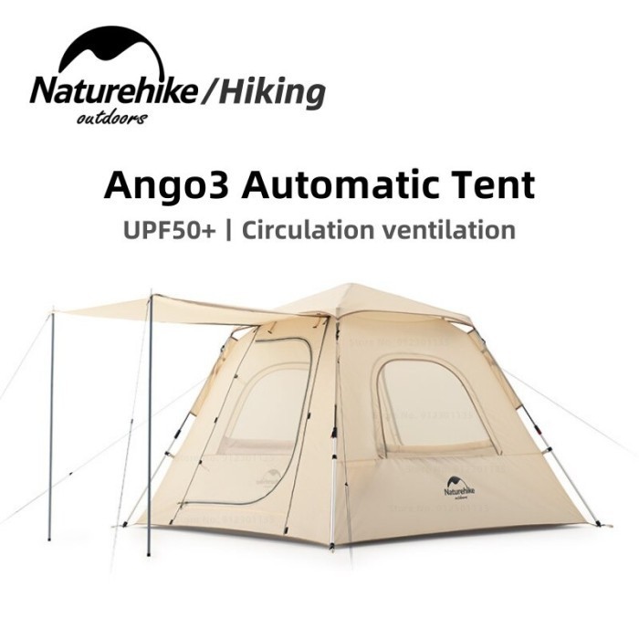 Tenda Otomatis Camping Ango Black 3 Orang Naturehike Nh21Zp010