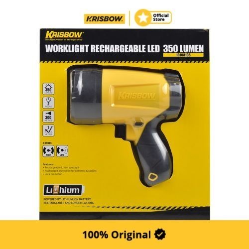 Krisbow Flashlight Lampu Kerja Rechargeable Led 350 Lm Termurah Terlaris Promo