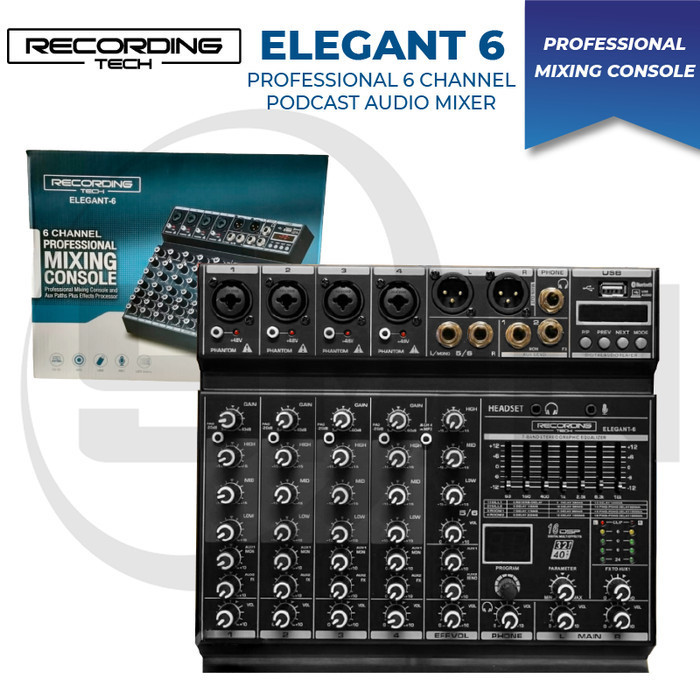 Mixer Recording Tech Elegant 6 Channel Podcast Recording