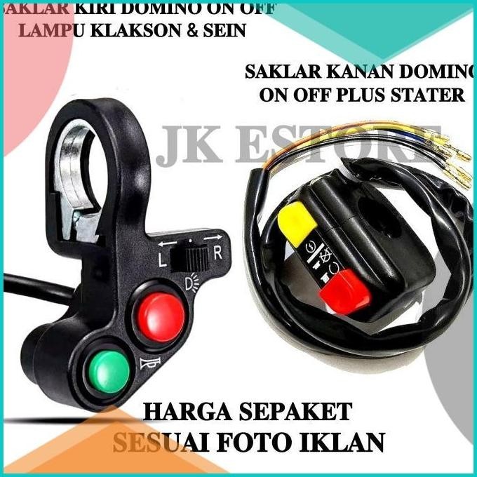 Paket Saklar Kiri Domino 4 Tombol + Saklar Kanan Domino Universal 19F3