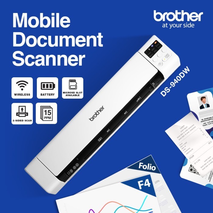 Brother Scanner Ds940Dw Portabel Mobile Scanner Ds 940Dw Ds940 Dw 940
