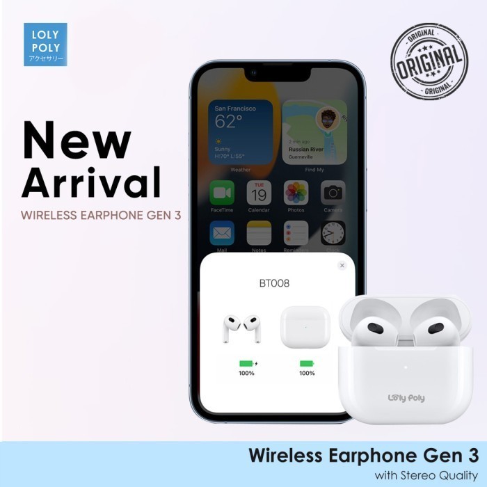 Lolypoly Earphone Wireless Gen 3 With Bass Quality