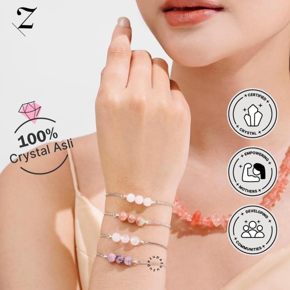 Best Seller Zupazupazuu Adjustable Regular Bracelet - Gelang Crystal Bracelet Platinum Silver Gold, 