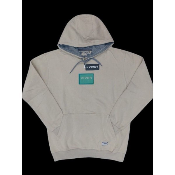 [BEST DEAL] Jaket sweater hoodie pria distro original warna cream VIVER CONCEPT